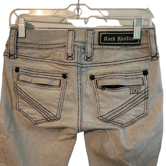 Rock Revival Maple‎ Skinny Women Size 25 Light Wash Distressed Ripped Pockets - Picture 6 of 16
